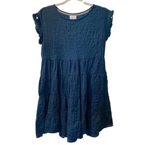 KNOX ROSE Women’s Blue Ruffle Sleeve Sundress With Pockets XS